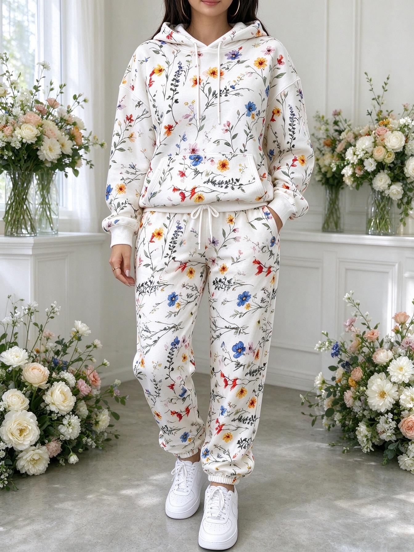 Women Wildflower Floral Hooded - đánh giá và giá Joggers Pants