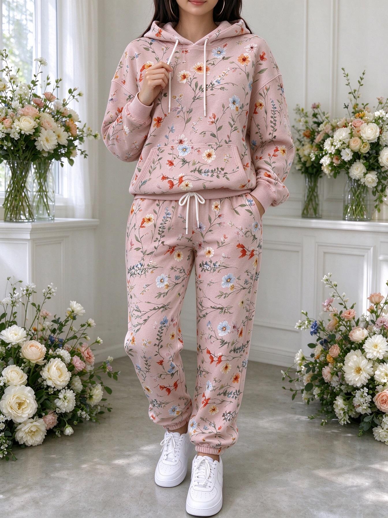 Women Wildflower Floral Hooded - đánh giá và giá Joggers Pants
