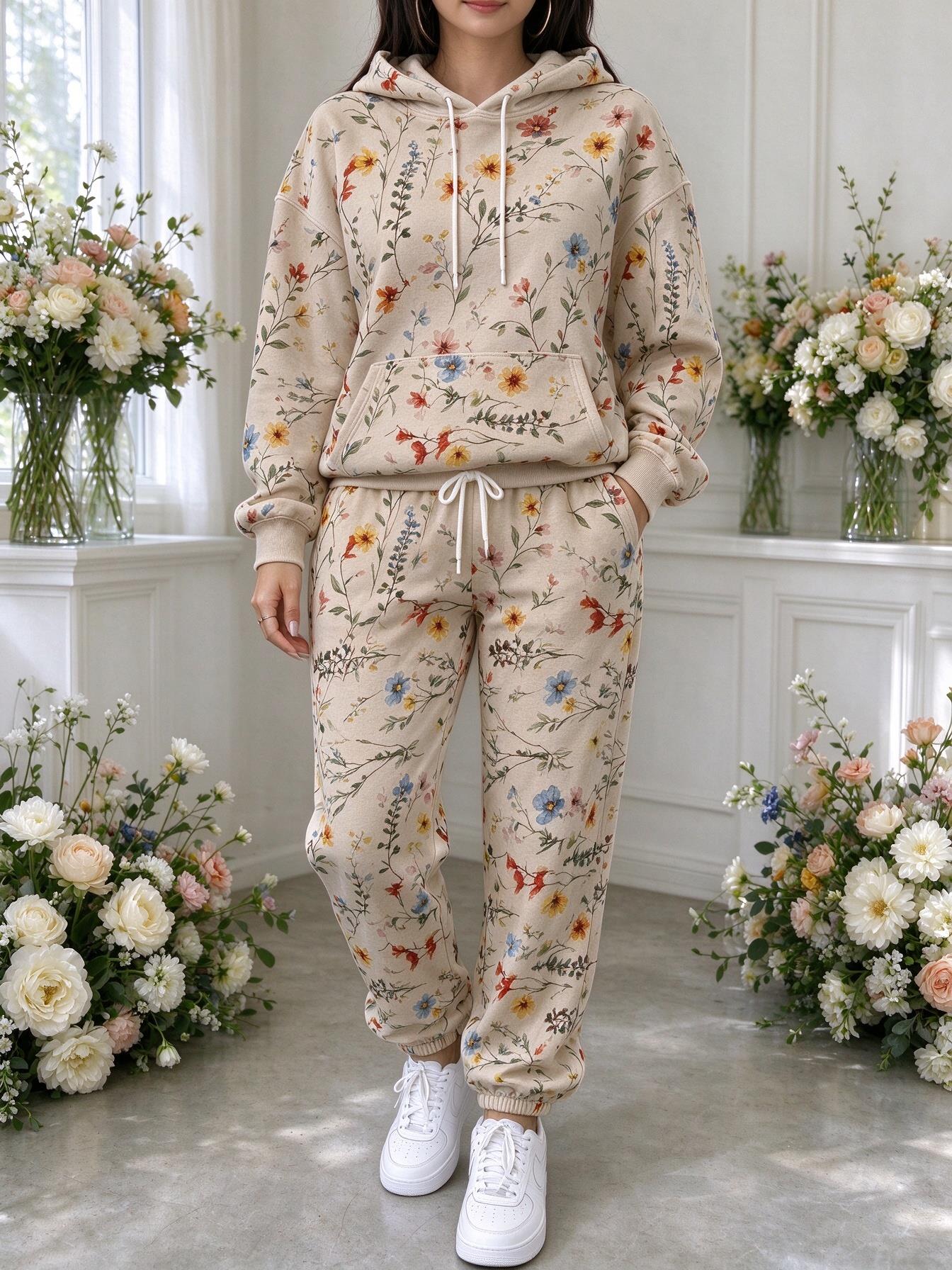 Women Wildflower Floral Hooded - đánh giá và giá Joggers Pants