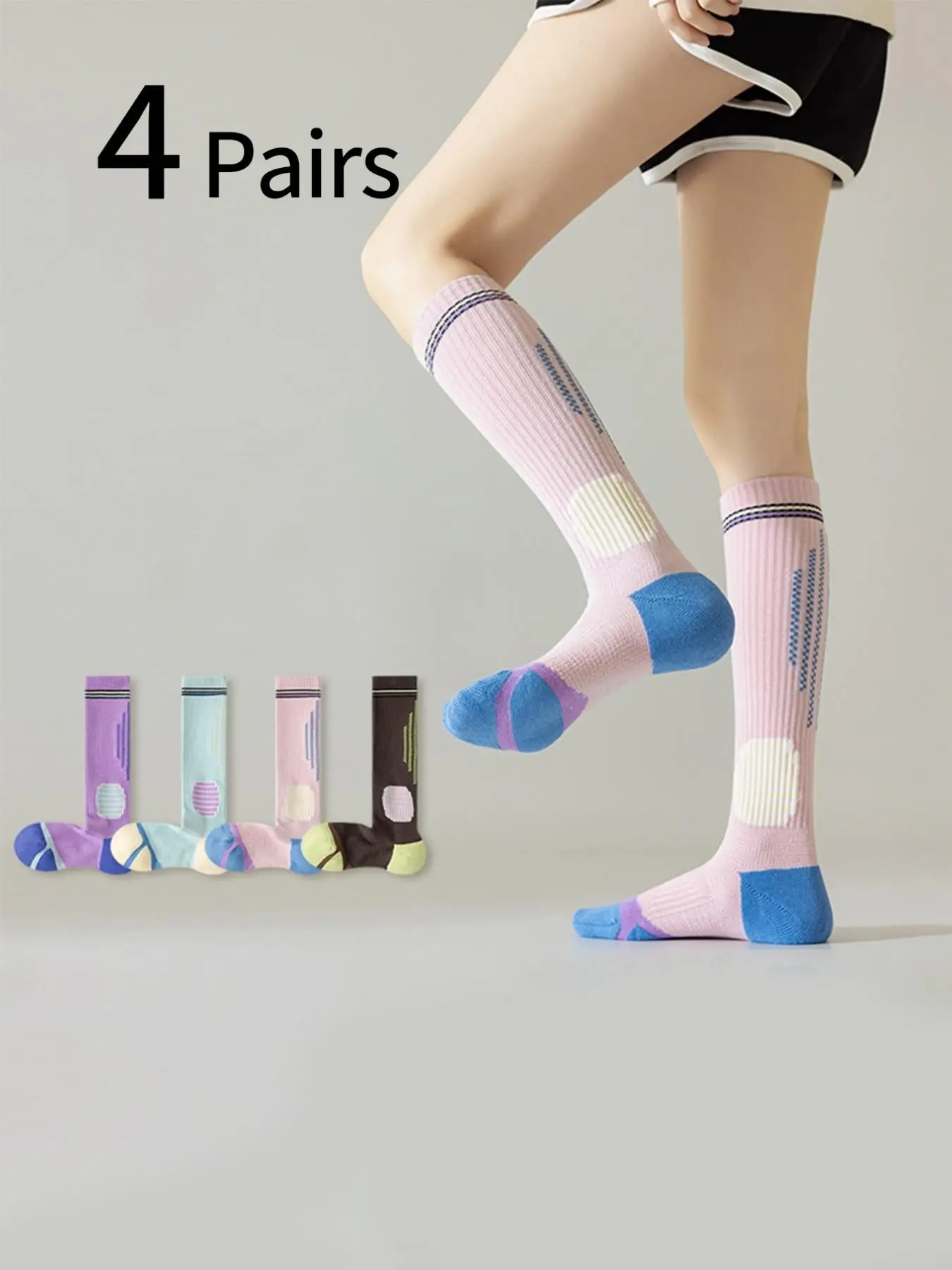 4 Pairs Women's Sporty Compres - đánh giá và giá Sports Socks