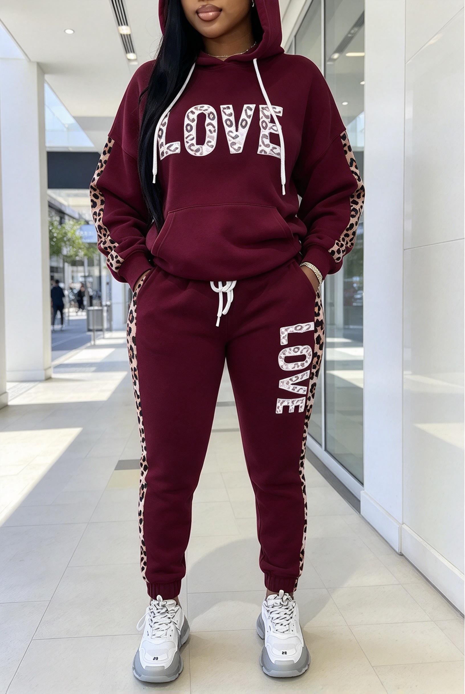 Women Letter Leopard Spliced H - đánh giá và giá Joggers Pants