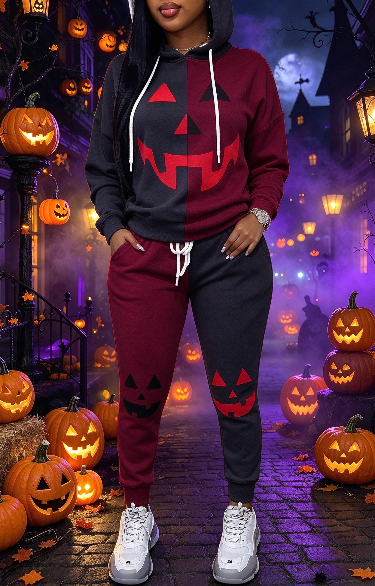 Women Halloween Color Block Ho - đánh giá và giá Joggers Pants